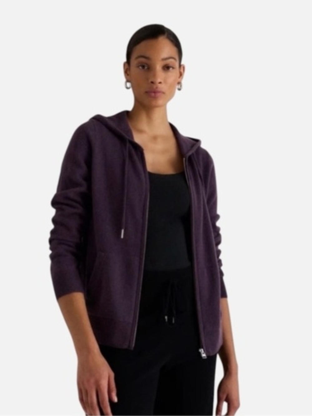 Quince Deep Orchid Purple Zip Hoodie Sweater